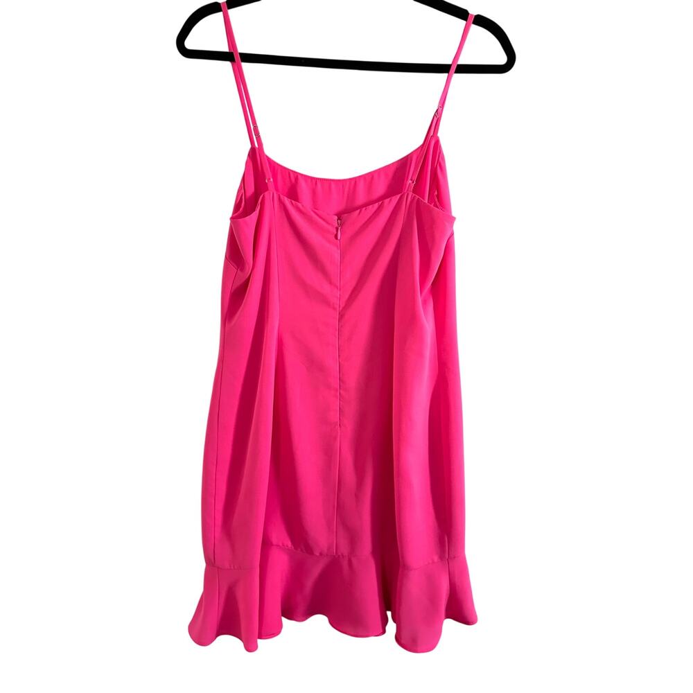 LOVERS + FRIENDS Revolve Teddy Mini Dress Bright Pink Barbie- Sz Medium - Picture 4 of 6